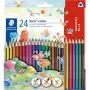 Krāsu zīmuļi Staedtler Noris colour 18+6 komplekts — modelis 187 C18P1, 24 zīmuļi ar jauktām krāsām
