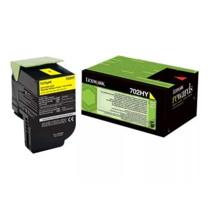Toner Lexmark Cartridge 702HY dzeltena 70C2HY0 3000 lapas
