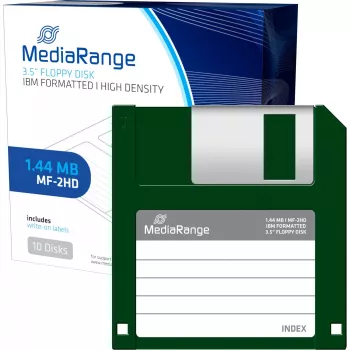 Floppy disks MediaRange MR200 3.5 collas 1,44 MB 10 gab., sarkana un dzeltena