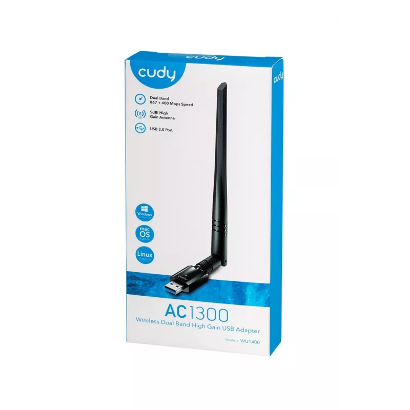 Tīkla karte Cudy WU1400 WLAN 867 Mbit/s USB Dual-band Wi-Fi 5