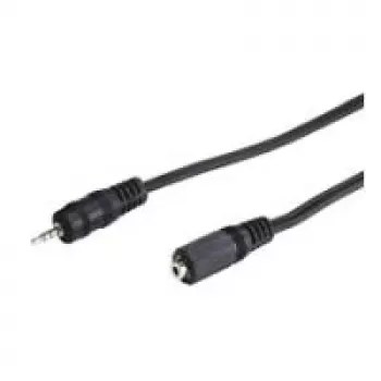 Wentronic Goobay 2,5 mm ligzdas pagarinātāja kabelis, melns, 2 m - 2,5 mm ligzdas spraudnis (3 kontaktu, stereo) > 2,5 mm ligzdas ligzda (3 kontaktu, stereo) (50458)