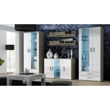 Cama Kumode 120 cm SOHO S7 sonomas ozols/balts glancēts