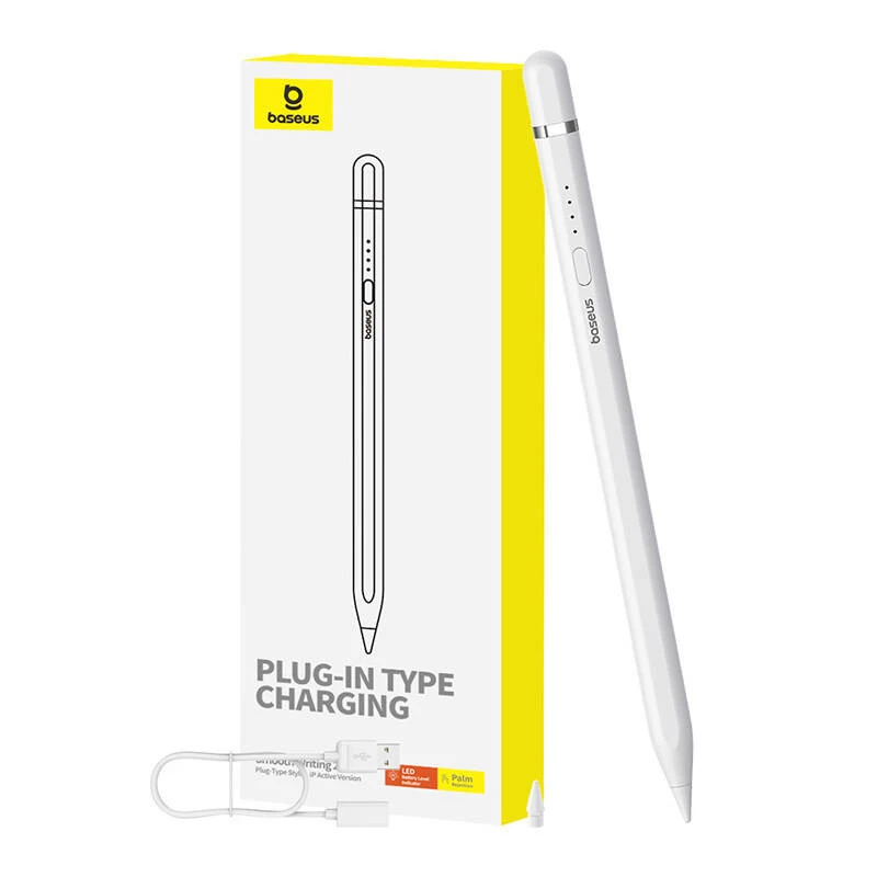 Stylus Baseus Smooth Writing Series uzlāde caur Lightning pieslēgvietu, balts