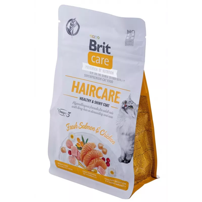 BRIT Care Grain Free Haircare Healthy & Shiny Coat - sausā barība kaķiem - 400 g