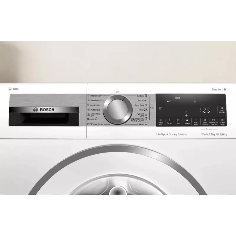 Bosch WNG254A9BY veļas mazgāšanas un žāvēšanas iekārta 10,5 kg / 6 kg 1400 apgr./min balta