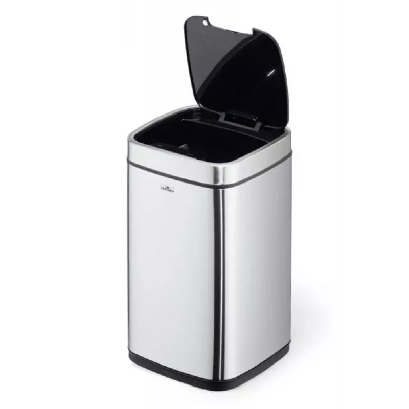 Durable TOUCH 12L taisnstūra nerūsējošā tērauda miskaste sudraba/melnā krāsā