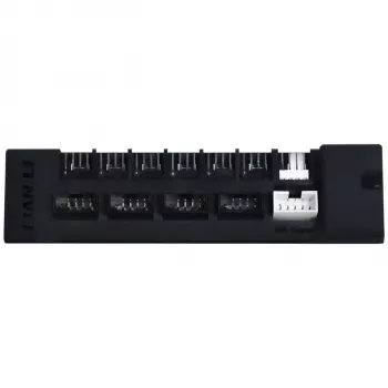 USB un PWM centrmezgls Lian Li EDGE HUB EG-HUB01B — 4× USB, 6× PWM ventilatora pieslēgvietas