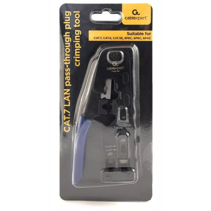 Presēšanas knaibles GEMBIRD T-WC-06 RJ45, RJ12 un RJ11 savienotājiem