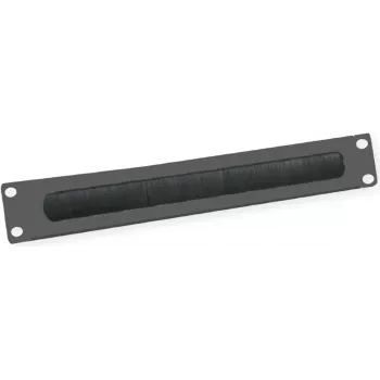 VALUE statīva pārsegs ar suku kabeļu ievadei - RAL 9005 - 2U - 25,4/48,3 cm (10 collas/19 collas)