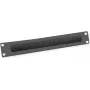 VALUE statīva pārsegs ar suku kabeļu ievadei - RAL 9005 - 2U - 25,4/48,3 cm (10 collas/19 collas)