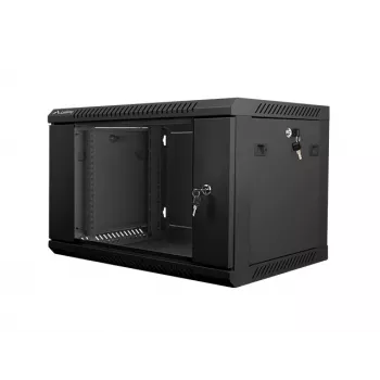 Sienas stiprinājuma skapis LANBERG WF01-6406-10B, 6U, 19 collu, 600×374×450 mm, melns, 60 kg