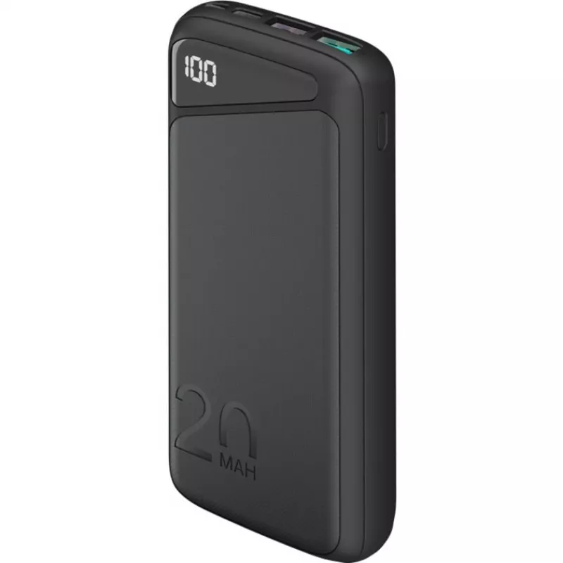 Ātrās uzlādes ārējais akumulators 20 000 mAh (melns, PD, Quick Charge 3.0, Super Charge)