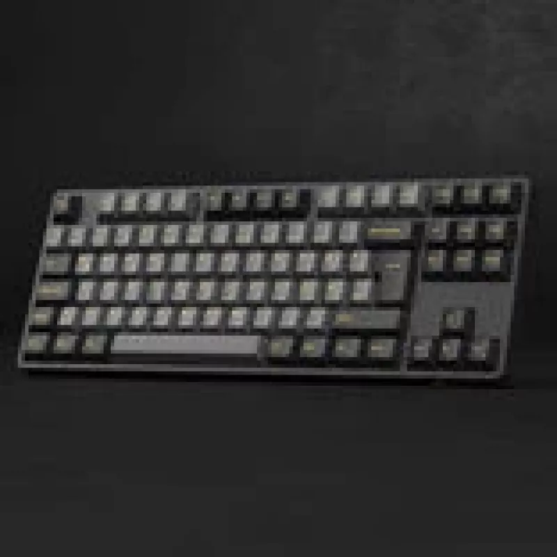 Mehāniskā spēļu tastatūra AKKO Melns & Gold 5087S, Akko V3 Cream dzeltena Pro slēdži, RGB apgaismojums