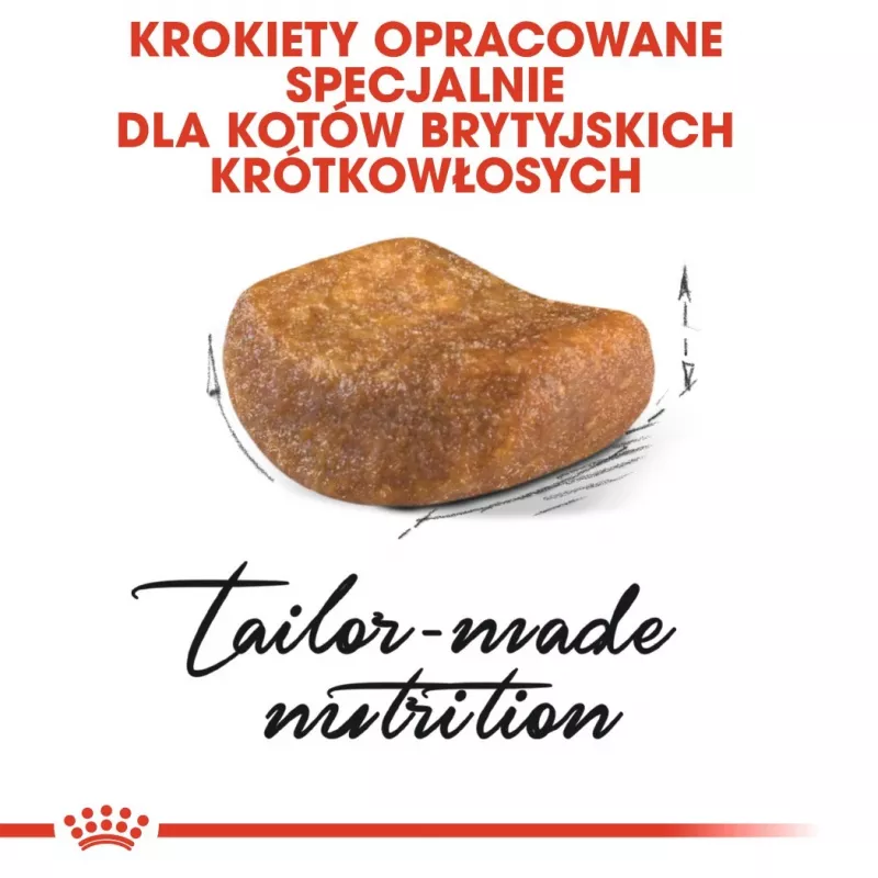 Sausā kaķu barība Royal Canin British Shorthair Adult 2 kg — mājputnu gaļa, 34% olbaltumvielu, 19% tauku