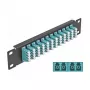 Optiskās šķiedras komutācijas panelis DeLOCK 10 collu 12 portu LC Quad Aqua 1U Melns