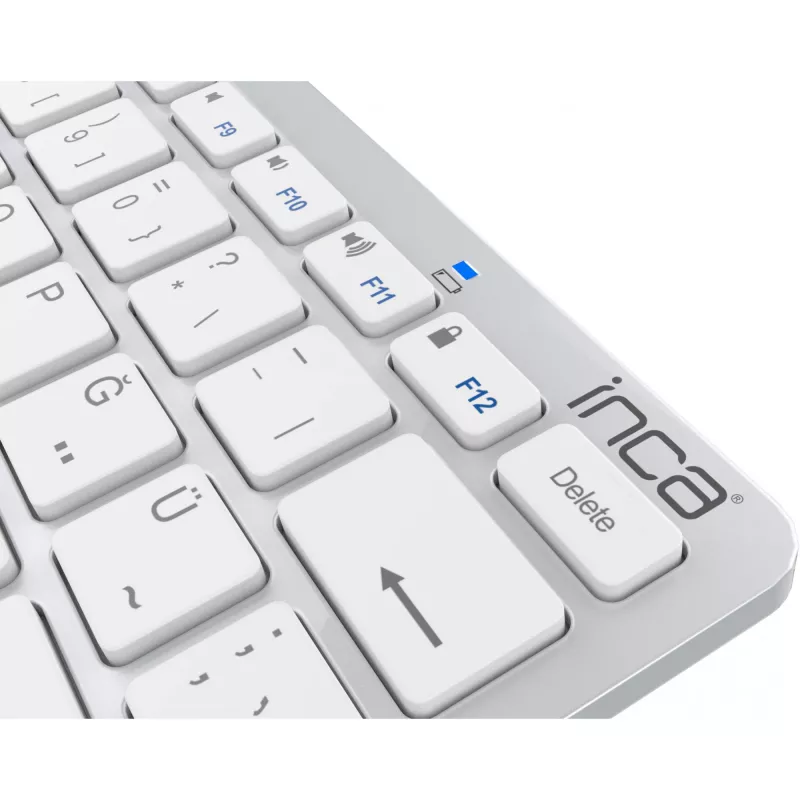 Bezvadu tastatūra Inca IBK-569BT Bluetooth 78 taustiņi Metāliski sudraba