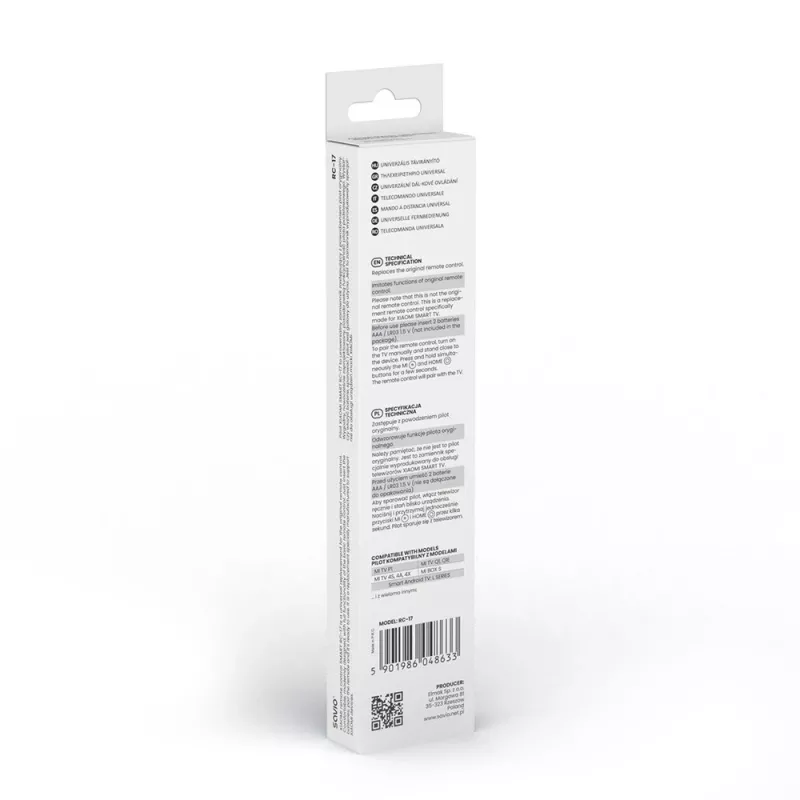 SAVIO RC-17 TV tālvadības pults IR/Bluetooth, atbalsta 20 ierīces, 10 m diapazons, melna