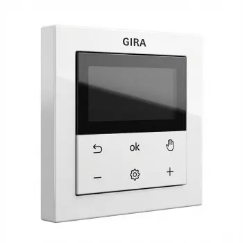 Digitālais telpu termostats Gira System 3000 Bluetooth, balts, LCD displejs