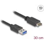 DeLOCK USB kabelis 10 Gbps Type-E Key A 20 kontaktu vīrišķais savienotājs uz Type-A vīrišķo savienotāju 30 cm