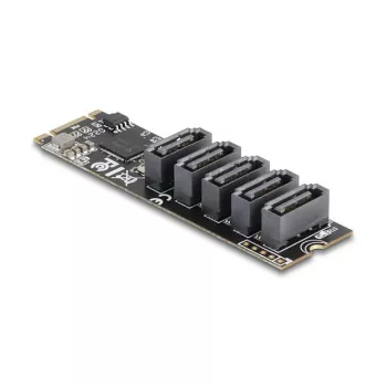 Iekšējais SATA adapteris DELOCK 64241 M.2 (Key B+M) uz 5x SATA ar JMicron JMB585, LED indikatori, priekš datora