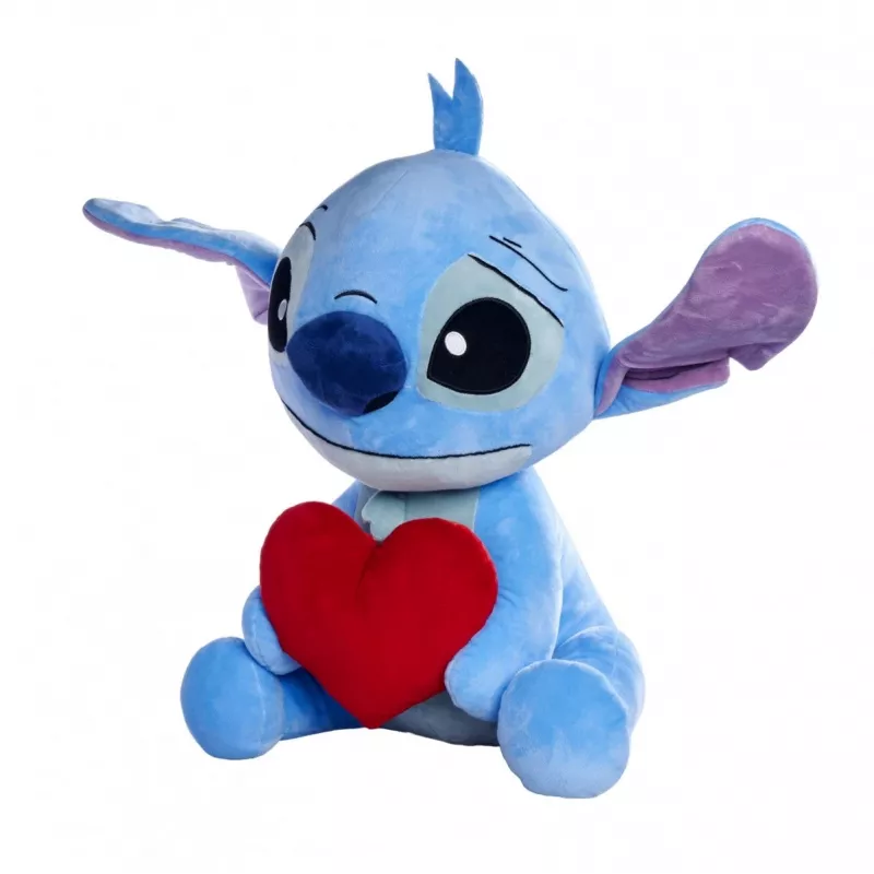 Plīša rotaļlieta SIMBA Stitch ar sirdi 50 cm, mīksts glāstāms tēls
