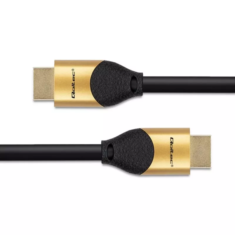 Qoltec 50355 HDMI v2.1 kabelis Īpaši ātrs 8K | 60Hz | 28AWG | ZELTS | 2m