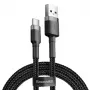 Baseus Cafule USB uz USB-C 3A 1m (pelēks-melns)