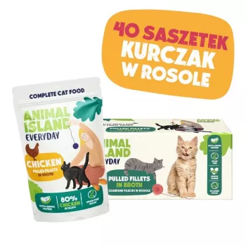 ANIMAL ISLAND vista buljonā kaķu barības monopauna 40x85g