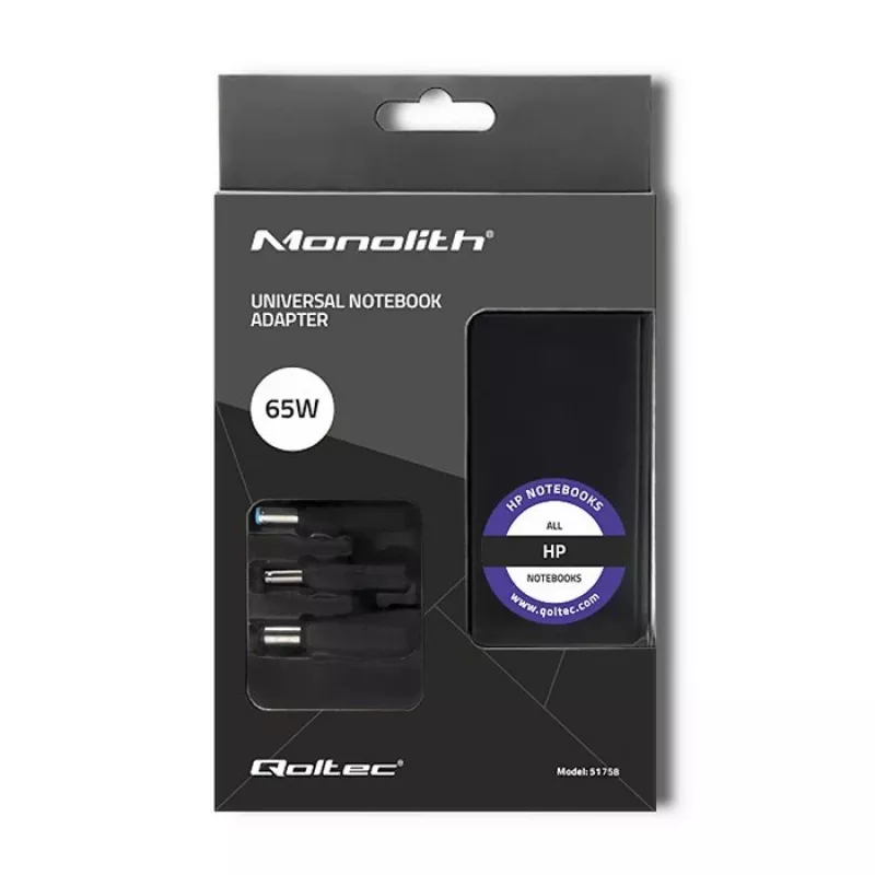 Strāvas adapteris Qoltec 51758 Indoor 65 W melns