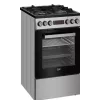 Brīvi stāvoša plīts BEKO FSM52332DXDT 5 degļu gāzes plīts virsma 60 cm, elektriskā cepeškrāsns 60 L, energoefektivitātes klase A