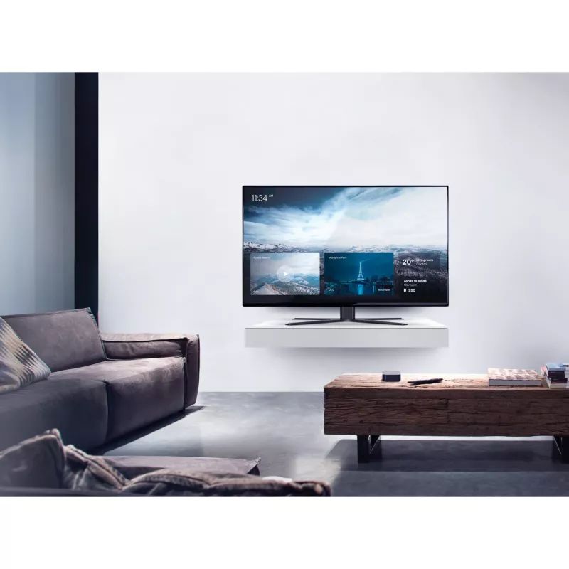 One For All galda statīvs Base TV Holder SOLID – piemērots visiem televizoru tipiem no 32 līdz 65 collām – LCD/LED/Plazmas/OLED/QLED televizori – pagriežams (90°) noliecams (15°) – regulējams augstums – VESA 60