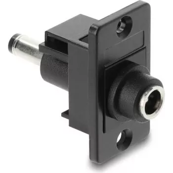 Panel-mount DC 5.5×2.1 mm socket to DC 5.5×2.1 mm plug, DELOCK 91116