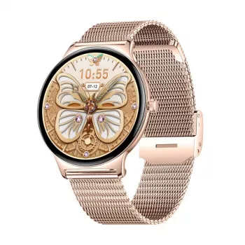 Smartwatch Colmi V89 Stainless Steel Gold ar Bluetooth un sirdsdarbības monitoru