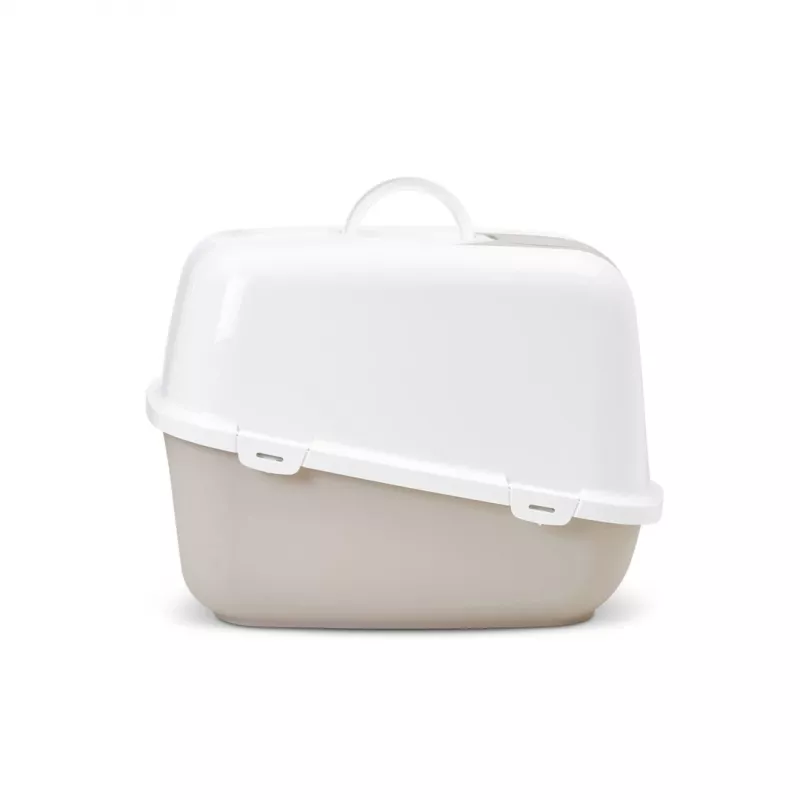Segta kaķu tualetes kaste Savic Nestor Jumbo, plastmasa, 66.5×48.5×46.5 cm, kafijas/balta