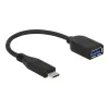 USB kabelis DeLOCK USB 3.1 Gen 2 Type-C/Typ-A 0,1 m melns