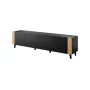 TV skapis FARO 200x42x52 melns matēts + ozols craft