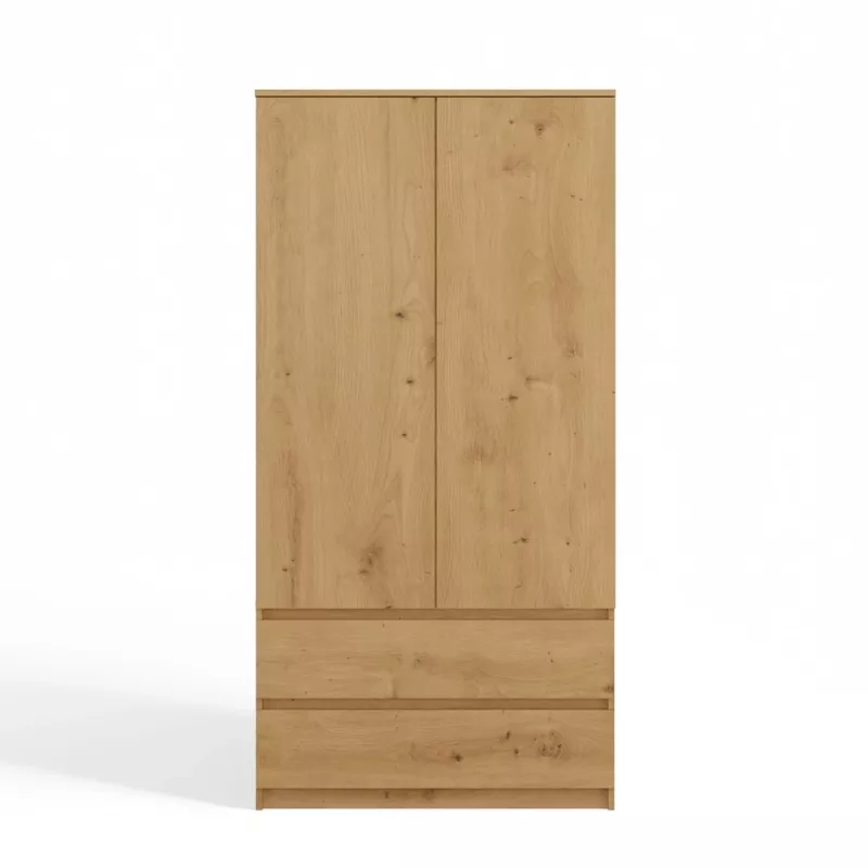 Topeshop SZAFA MALWA ART bedroom wardrobe/closet 5 shelves 2 durvis(s) ozols