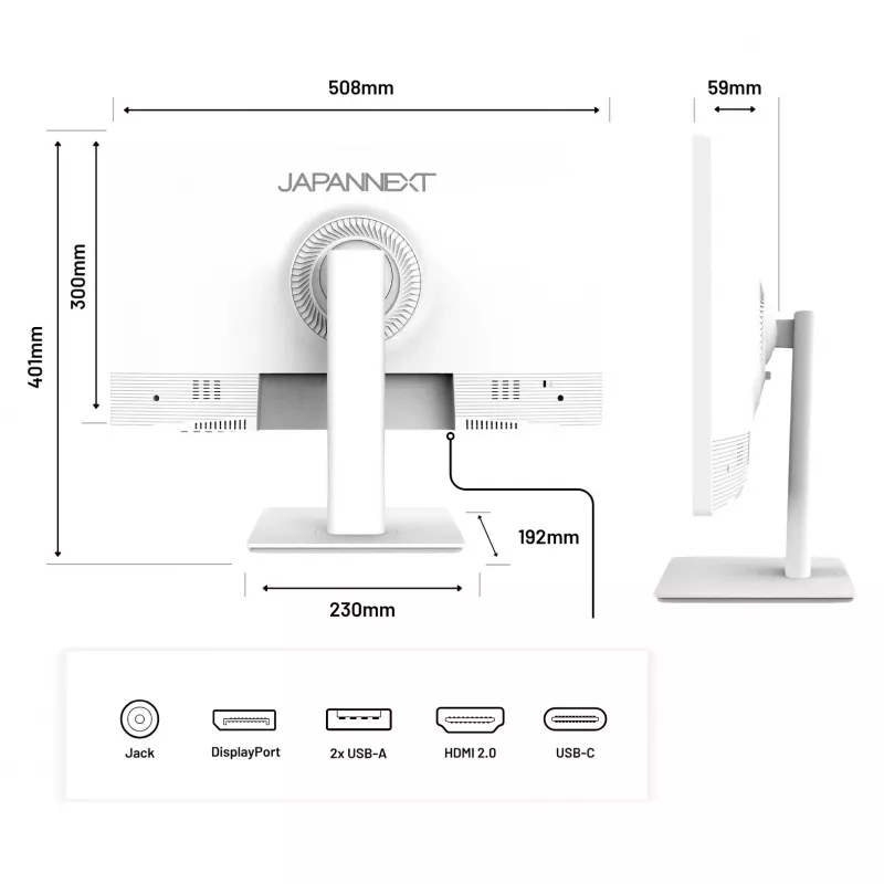 Japannext JN-IPS2152FHDR-T Displejs Balts