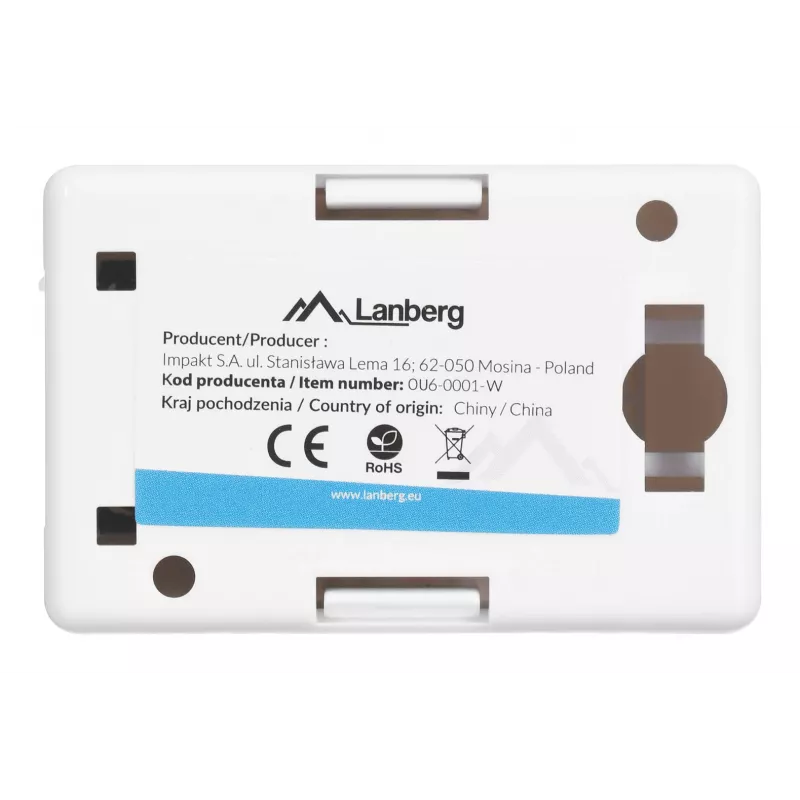 LANBERG kontaktligzdu kārba RJ-45 OU6-0001-W, Cat6, balta