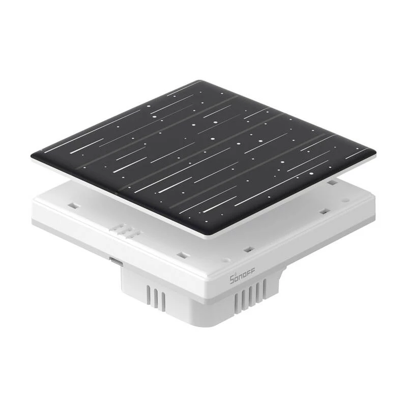 Dekoratīvs pārsegs Sonoff T5-4C-86-star skārienslēdzim — modelis T5-4C-86-star, sienas plāksne 86×86 mm montāžai