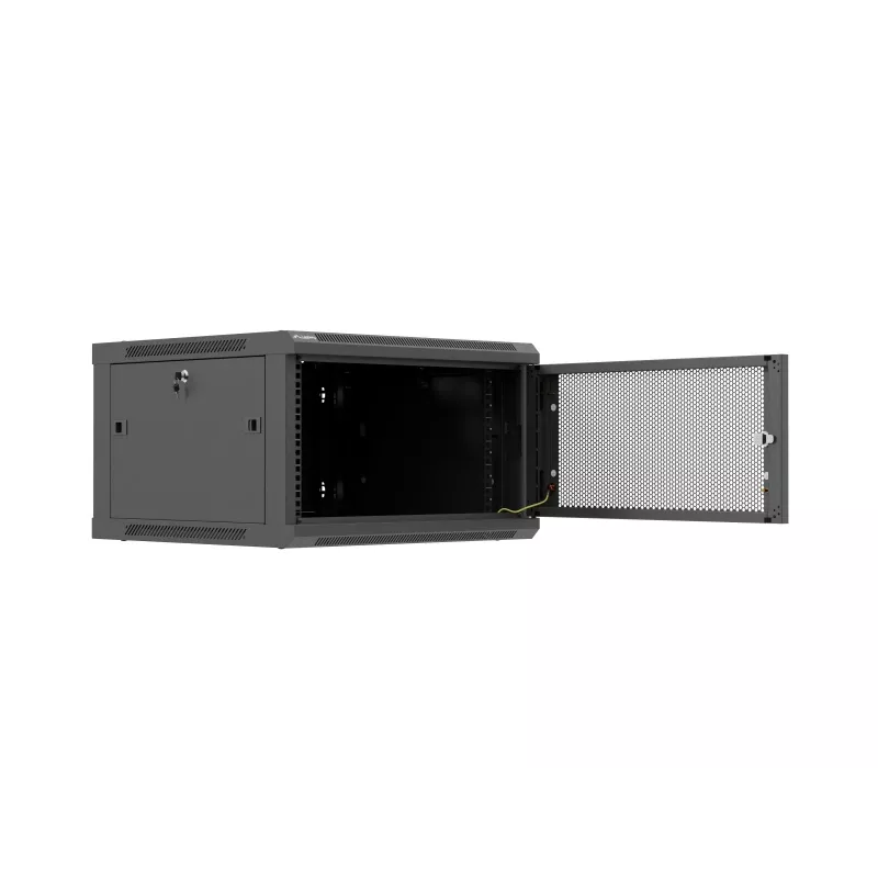 Sienas stiprinājuma skapis 19 inch 6U 600x600 melns