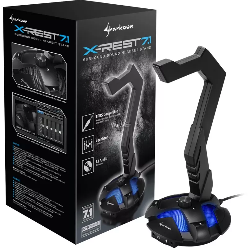 Aktīvs austiņu turētājs Sharkoon X-Rest 7.1