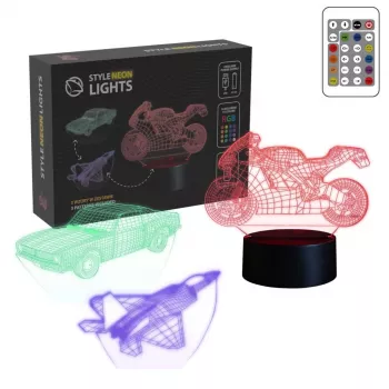 LED transportlīdzekļa dekoratīvā lampa MANTA SNL121RGB RGB 3D gaisma automašīnām un motocikliem