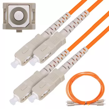 Optisko šķiedru kabelis Extralink EX.3692 — FTTH OM2 SC‑SC, 1 m, pilnais duplekss, sarkans