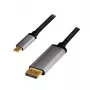 LogiLink CUA0100 Kabeļa savienotāju adapteris DisplayPort USB 3.2 Gen1 Type-C 1,8 m Melns Pelēks