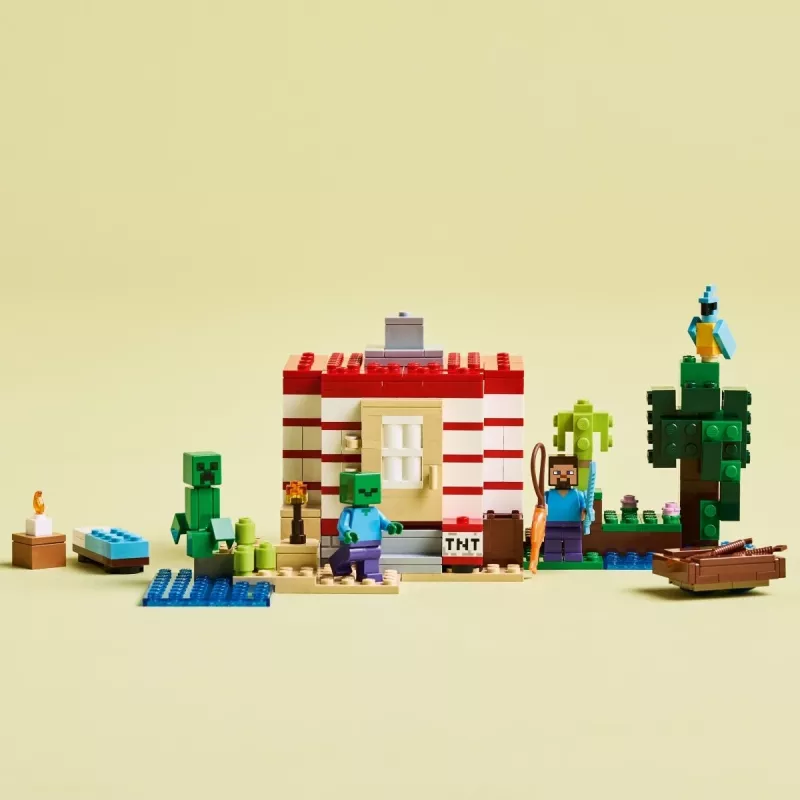 LEGO Minecraft komplekts 21275 TNT džungļu māja, 287 elementi, 2 minifigūras, vecumam 8+