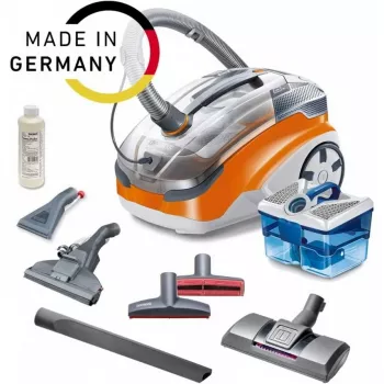 Cilindriskais putekļsūcējs THOMAS Aqua + Pet & Family 1,8 L — sausā un mitrā tīrīšana, 1700 W, oranžs/pelēks