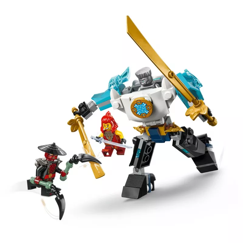 LEGO NINJAGO komplekts 71827 Zane kaujas tērpa mehs, 92 detaļas, 2 minifigūras, augstums 100 mm, vecumam 6+