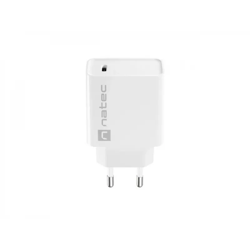 Iekštelpu USB-C ātrais lādētājs NATEC RIBERA 12V 20W Quick Charge 3.0 balts