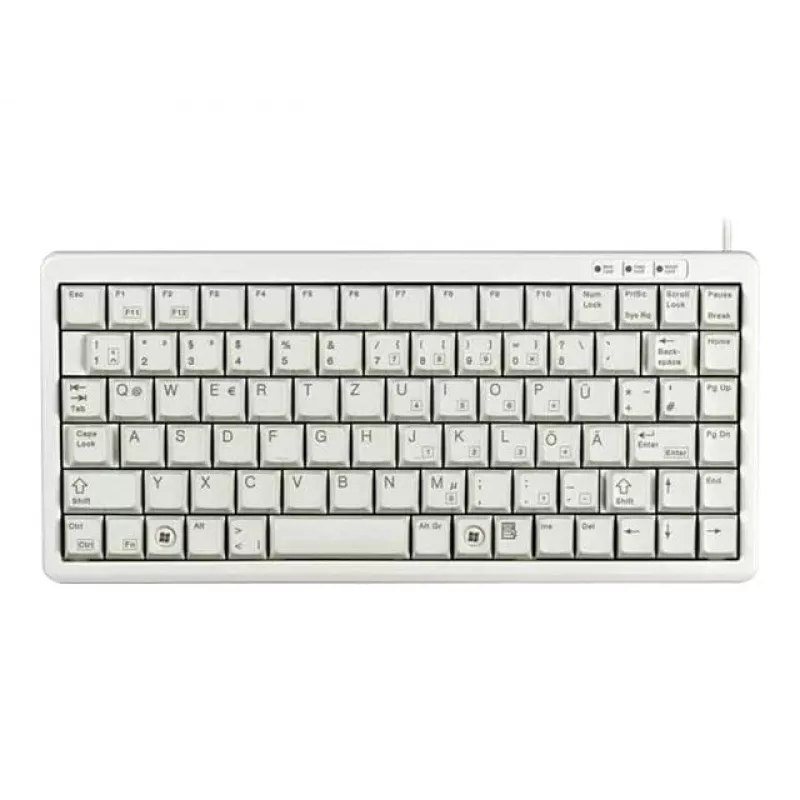 Cherry G84-4100 kompakta klaviatūra, gaiši pelēka, USB/PS/2